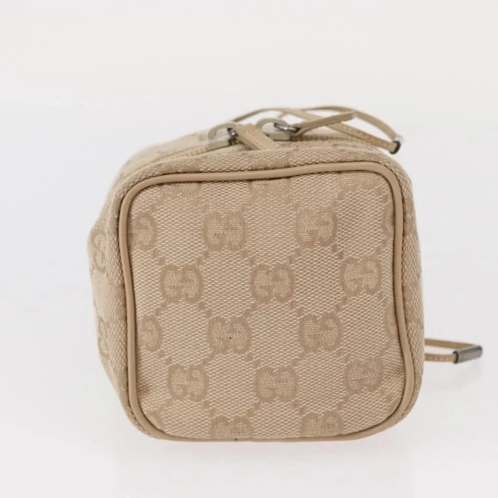 GUCCI GG Canvas Pouch Beige Silver 039 1054 Auth 154448 - Picture 7 of 16